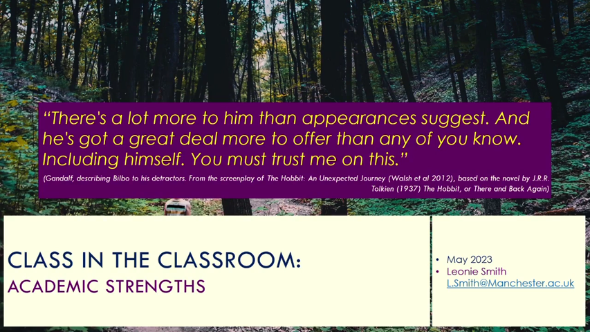 Dummy video preview image for video: SoSS T&L Masterclass: Class in the Classroom – Academic Strengths