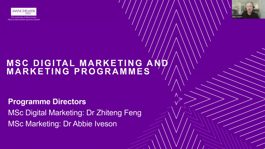 Dummy video preview image for video: MSc Marketing and MSc Digital Marketing Offer Holder Information Session